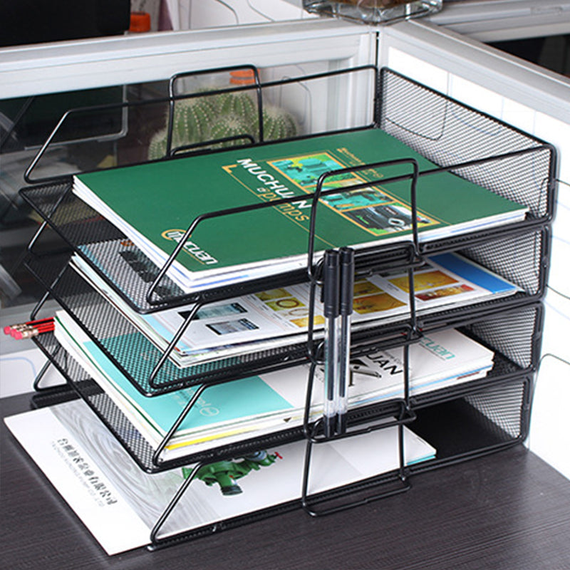 Single layer stackable file rack data rack office equipment Desktop Organizer