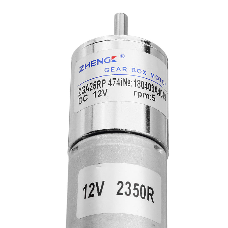 Zhengke ZGA25RP 12V 5RPM Reduction Motor DC Gear Motor