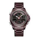 NAVIFORCE NF9170 LED Display Metal Case Dual Display Watch Business Style Men Digital Watch