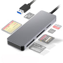 Rocketek Portable 5 in 1 Aluminum Multifunction Card Reader USB 3.0 High Speed Memory Card TF Card Slot Card adapter