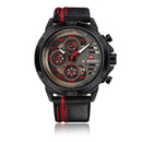 NAVIFORCE 9110 Men Watches Luxury Fashion 24 Hours Display Leather Strap Quartz Wrist Watch