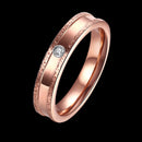 Gold Black Stripe Stainless Steel Couple Ring Women Jewelry Birthday Dating Gift