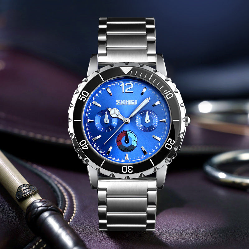 SKMEI 1482 Business Style Stainless Steel Luminous Pointer Quartz Watches Men Wrist Watch