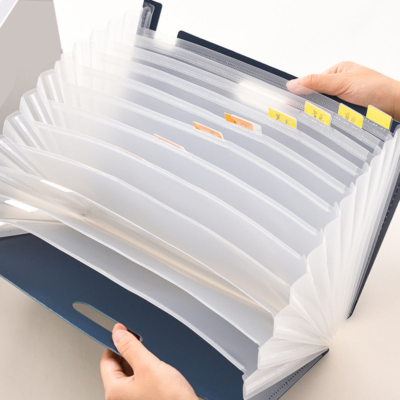 XIAOMI Ecosystem Deli 93951 Organ Bag 13 Grids A4 Expanding File Folder Student Paper Booklet Container Business Multi-function Conference Desktop Document Organizer
