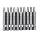 BROPPE 10Pcs Magnetic Torx Screwdriver Bits T5/T6/T7/T8/T9/T10/T15/T20/T25/T27/T30/T40 1/4 Inch Hex Shank Screwdriver Set for Bosch