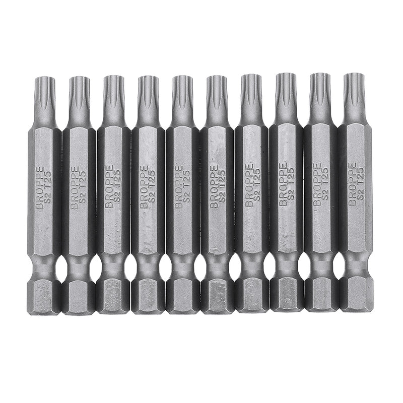 BROPPE 10Pcs Magnetic Torx Screwdriver Bits T5/T6/T7/T8/T9/T10/T15/T20/T25/T27/T30/T40 1/4 Inch Hex Shank Screwdriver Set for Bosch