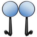 Pair Aluminum Alloy Motorcycle Scooter Handlebar Rearview Side Blue Mirrors