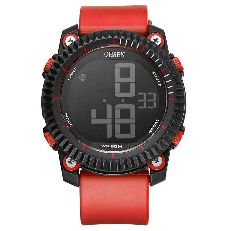 OHSEN 1710 Digital Watches Stopwatch Alarm Military Sport Swimming Men LED Watch