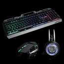 3-In-1 USB Wired 3200DPI Mouse Colorful Headset Rainbow Backlight Mechanical Keyboard Set with Mouse Pad for Desktop Computer Notebook