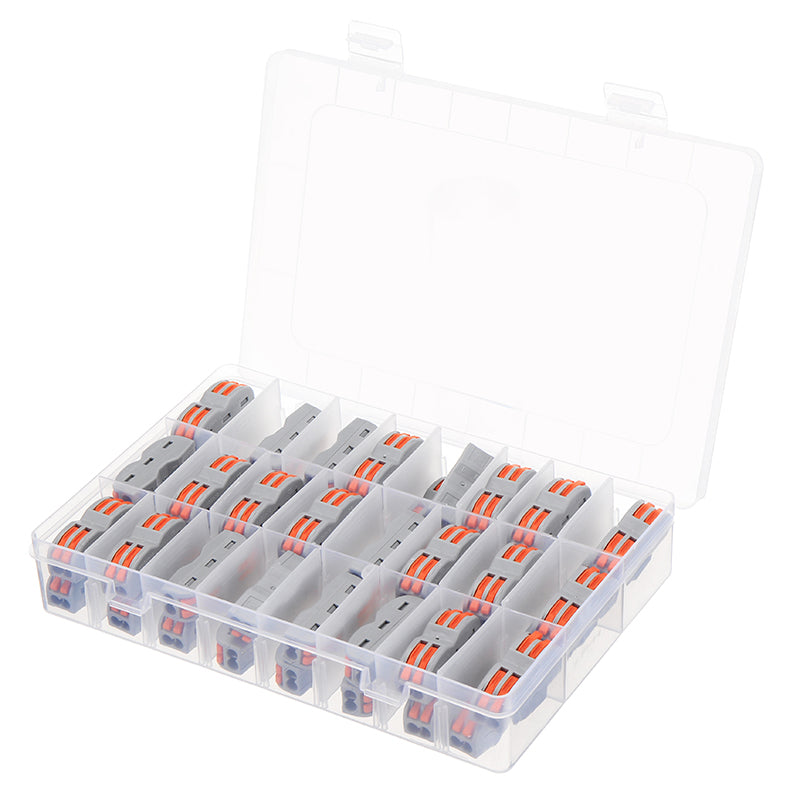 Minleaf 48Pcs Electrical Wiring Household 2PIN Docking Connector Electrical Connectors Wire Terminal Block Universal Electrical Wire Connector