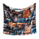 3D Stone Brick Decorative Tapestry Art Wall Hanging Living Room Decor Bedspread
