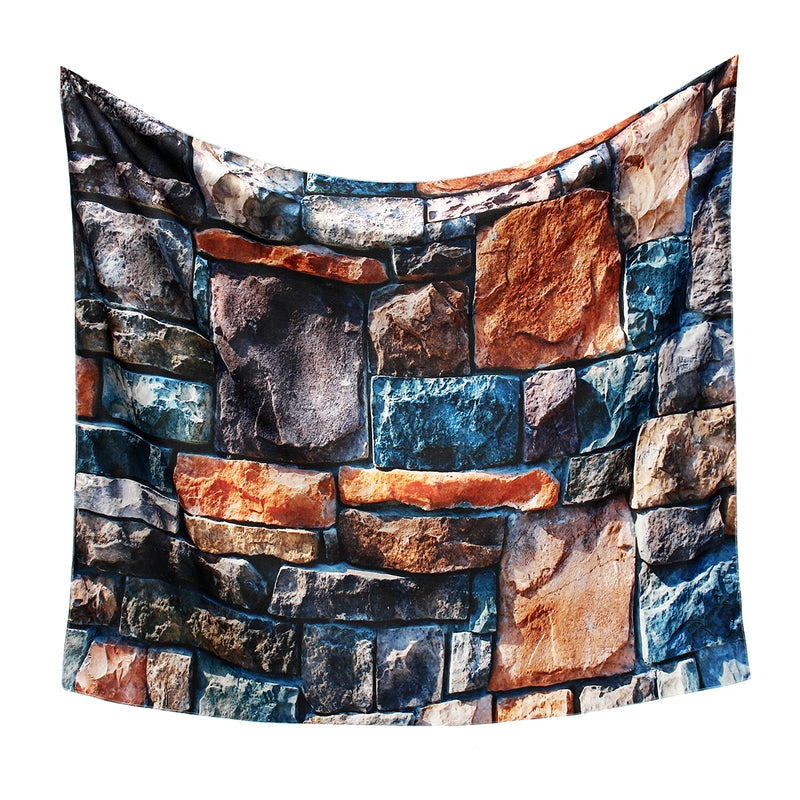 3D Stone Brick Decorative Tapestry Art Wall Hanging Living Room Decor Bedspread