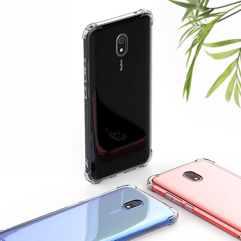 For Xiaomi Redmi 8A Case Bakeey HD Clear Anti-explosion Tempered Glass Screen Protector + Air Bag Transparent TPU Protective Case