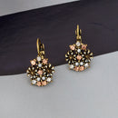 Retro Rhinestone Flower Earrings Diamond Pearl Ear Drop Earring For Women