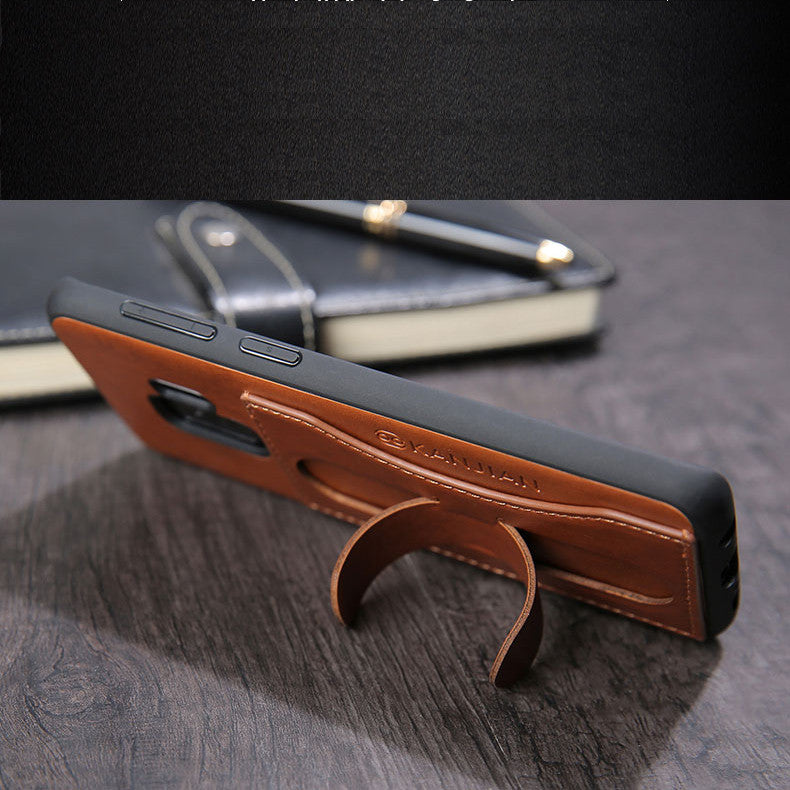 Card Slot PU Leather Kickstand Magnetic Case for Samsung Galaxy S9 Plus