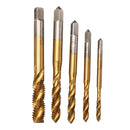 Drillpro M3-M12 Hand Spanner with 5pcs Titanium Coated M3-M8 Spiral Screw Tap Set