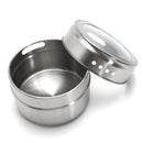 12Pcs Stainless Steel Magnetic Spice Tin Kitchen Storage Container Jars Clear Lid