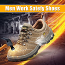 TENGOO Men's Steel Toe Safety Shoes Anti-Smashing Non-Slip Waterproof Work Shoes Hiking Running Sneakers