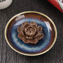 Ceramic Incense Burner Holder Burner Lotus Plate Censer Home Fragrances 3 Incense Holes