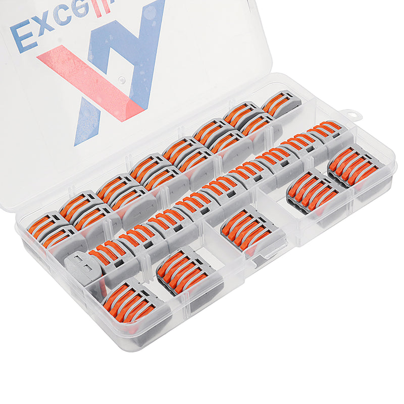 Excellway 30Pcs 2/3/5 Holes Spring Conductor Terminal Block Electric Cable Wire Connector