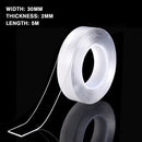 1/2/3/5M Transparent Double Sided Nano PU Gel Tape Anti-slip Fixed Adhesive 30mm