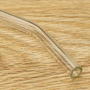 4Pcs 5mm Reusable Clear Bent Glass Drinking Straws Water Juice Straws with Cleaning Brush