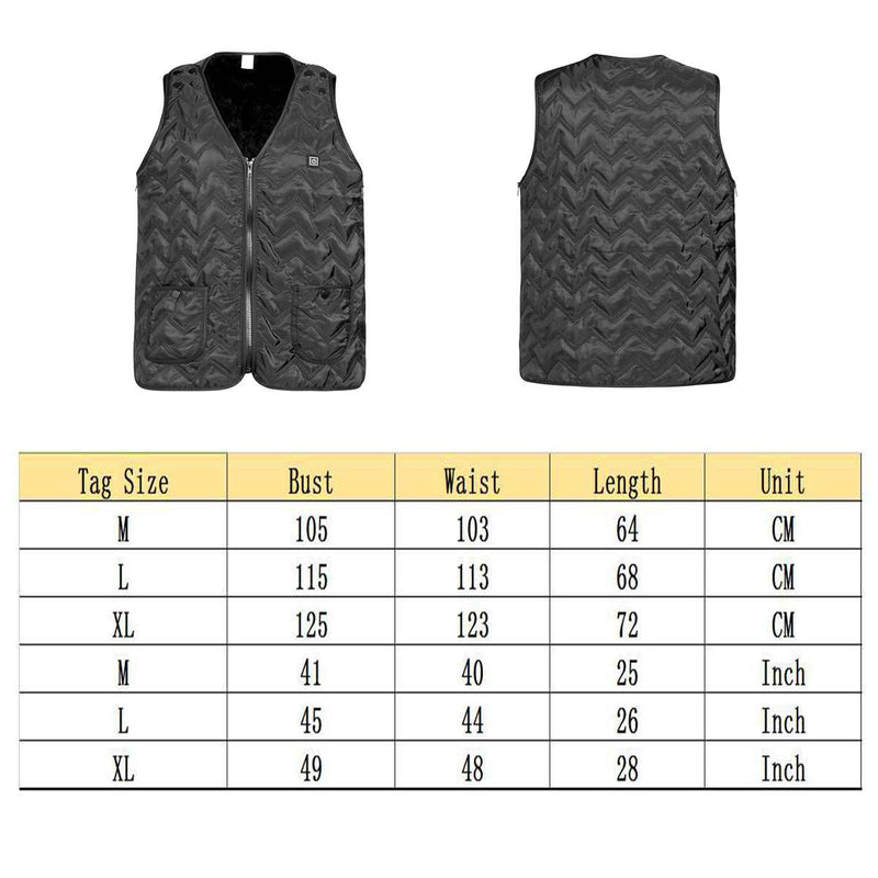 Intelligent USB Heating Sleeveless Vest Lightweight Warm Heated Pad Winter