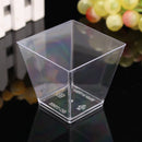 40pcs Plastic Square Mousse Cake Dessert Cup Sample Drink Jelly Tumbler Party Wedding Decor