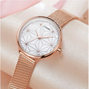 SINOBI 9817 White Bayside Print Gray Lines Dial Fashion Women Quartz Watch