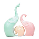 3PCS Family Elephant Statue Home Crafts Room Decorations Elephant Loves Ornament Porcelain Animal Figurines
