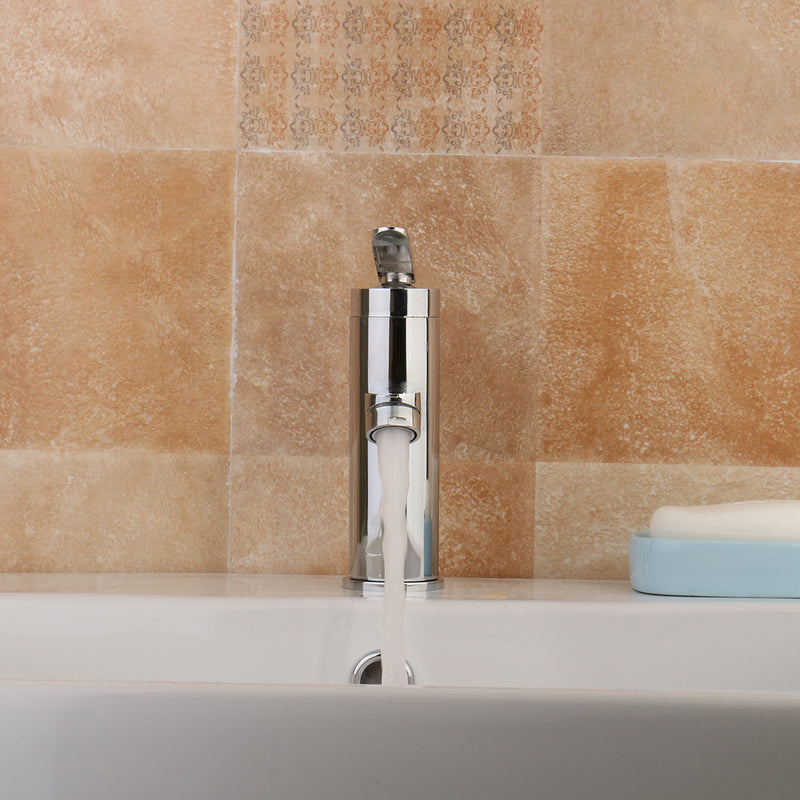 Brushed Chrome Waterfall Bathroom Basin Faucet Single Handle Sink Mixer Tap