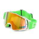 Motorcycle Racing Ski Goggles Uv Protection Anti Fog Green Frame