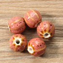12mm 5Pcs Ceramic DIY Jewelry Flower Glaze Watermelon Shape Loose Beads