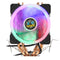 Aurora Colorful Backlit 3 Pin 2 Fans 4 Copper Tube Dual Tower CPU Cooling Fan Cooler Heatsink for Intel AMD