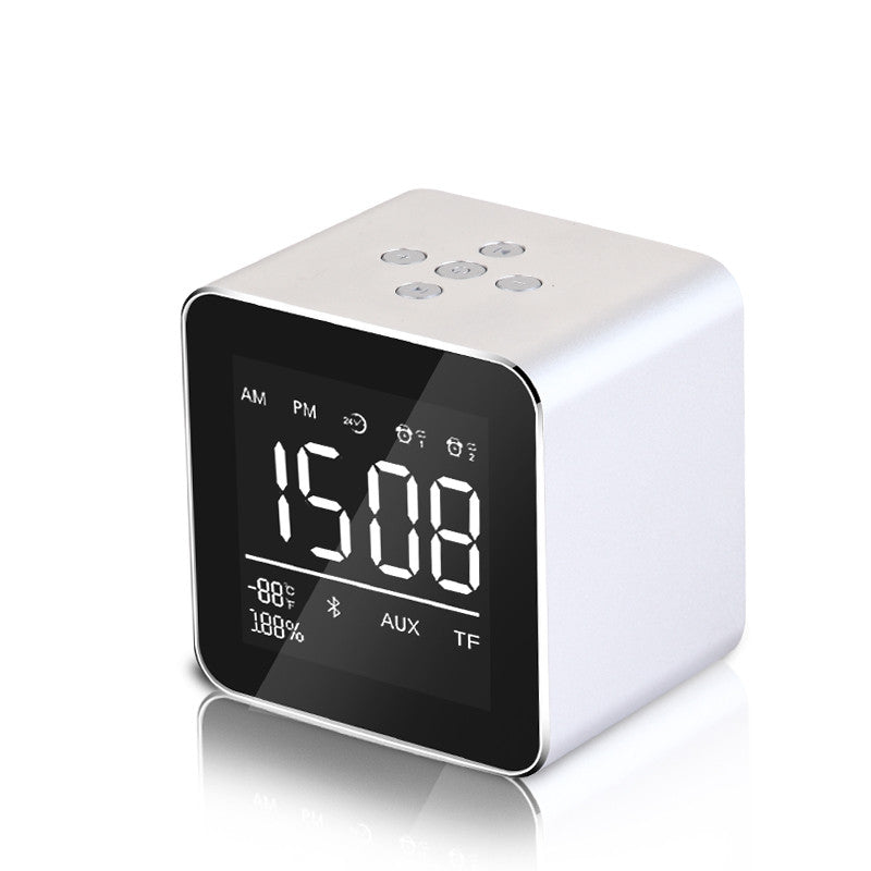 YAyusi V9 Mini Wireless bluetooth Speaker LED Mirror Alarm Clock FM Radio Stereo Bass Speaker