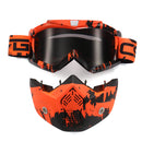 Detachable Modular Face Mask Shield Goggle Protect Motorcycle Helmet
