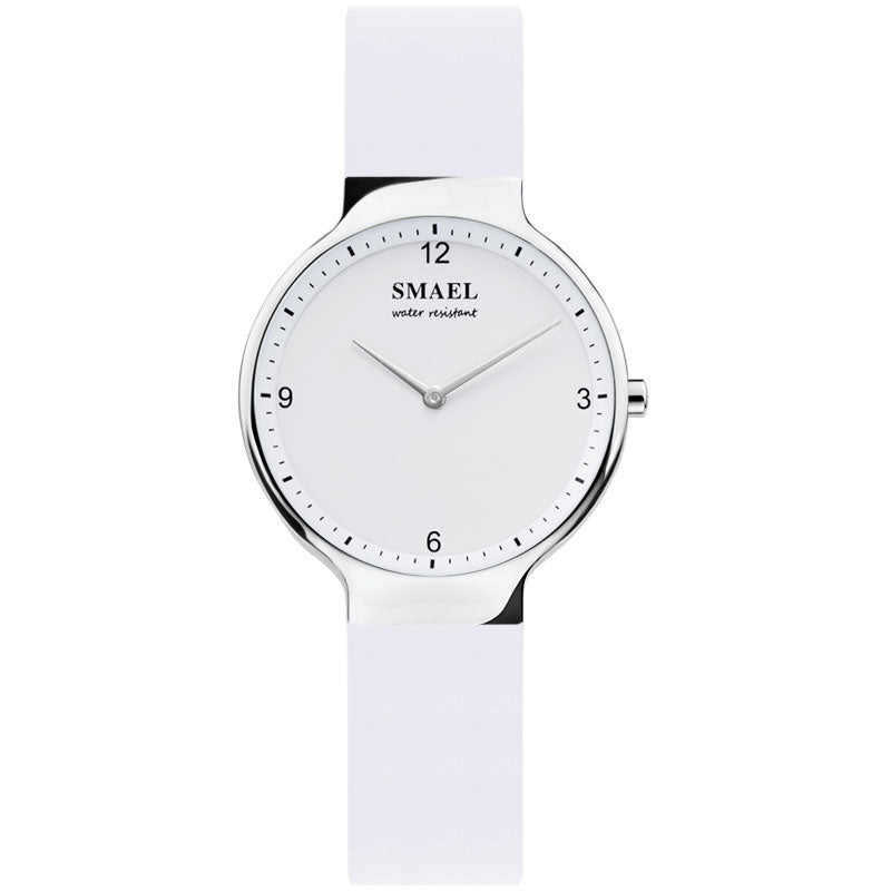 SMAEL 1835 Simple Women Fashion Silicone Strap Thin Dial Waterproof Quartz Watch