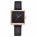 Simple Square Dial PU Leather Strap Women Fashion Ladies Dress Bracelet Quartz Watch