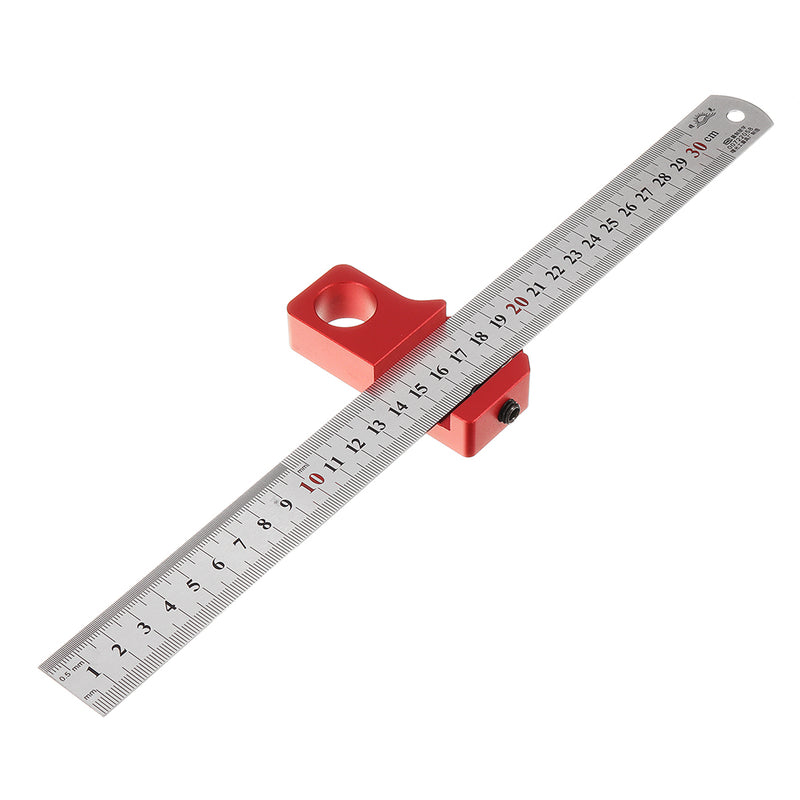 Adjustable 30cm Stainless Steel 45/90 Degree Line Scriber Angle Ruler Inch and Metric Magnetic Positioning Measuring Ruler Woodworking Tool