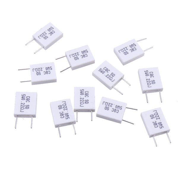 10pcs BPR56 5W 0.22R 0.22 Ohm 5w Non-inductive Ceramic Cement Resistor Wirewound Resistance