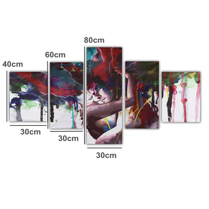 5Pcs Abstract Couple Canvas Print Paintings Pictures Home Wall Art Decor Unframed