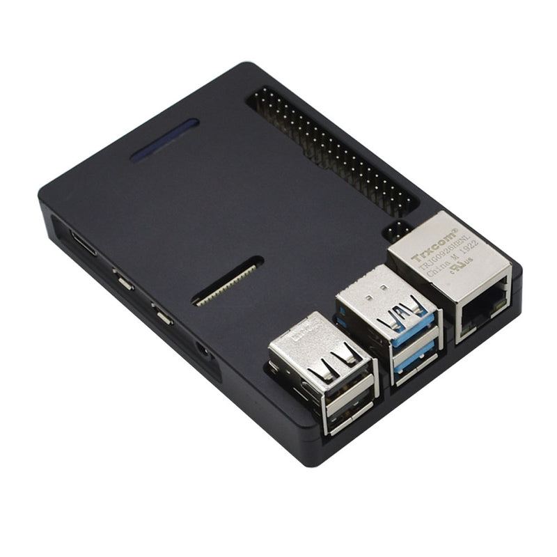 Black / Silver CNC Aluminum Alloy Ultra Thin Metal Box Protective Case For Raspberry Pi 4 Model B