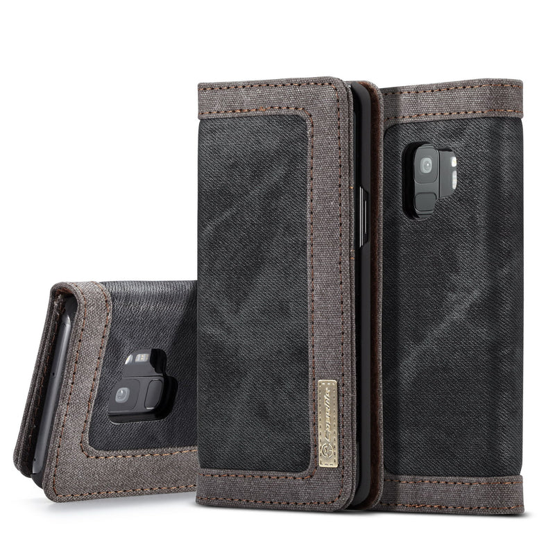 Caseme Canvas Magnetic Flip Bracket Wallet Protective Case For Samsung Galaxy S9