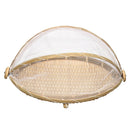Bamboo Bread Basket Storage Display Basket Cover Net Dustproof Dishes Fruit Tray