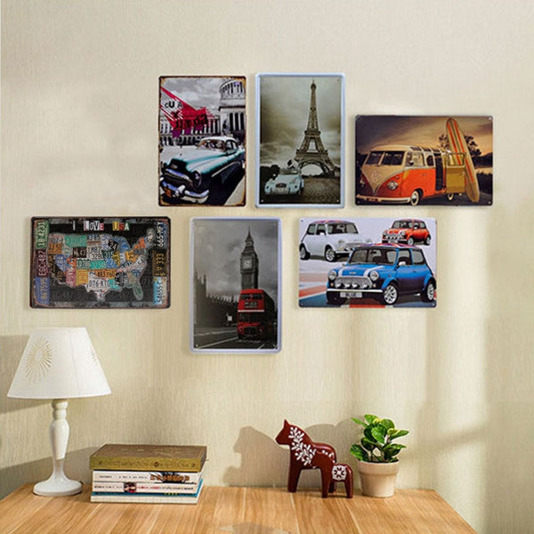 I Love USA Retro Metal Painting Sheet Metal Drawing Pub Home Cafe Poster Sign Tin Decor