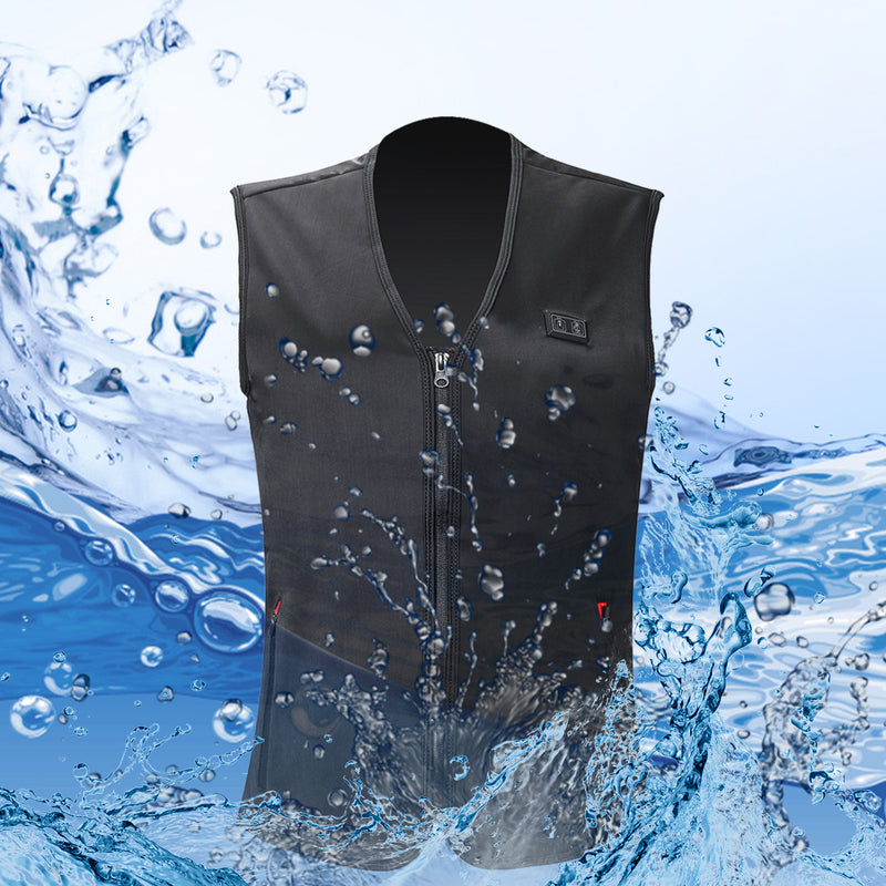 Intelligent Electric Heated USB Waistcoat Winter Temperature Control Sleeveless Coats Black