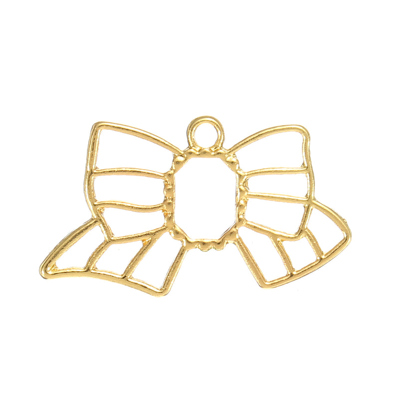 12pcs Gold Key Open Bezel Pendant Zinc Alloy UV Resin Frame Crafts DIY Pendant