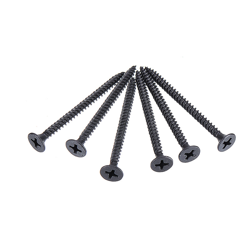 Suleve M3.5CP3 350Pcs M3.5 Cross Black Recessed Flat Head Self Tapping Ash Phosphorus Drywall Metric Threaded Wood Screw Nail Bolt