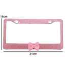 Bling Rhinestone Car License Plate Stainless Steel Frame For US/CA