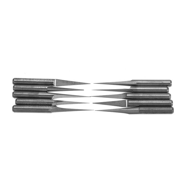 Wolike 10pcs 3.175mm Shank 0.1mm V-shape Carbide PCB Engraving Bits 10 Degree Cutter PCB Drill Bit